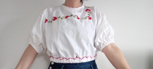 June reworked vintage tablecloth top