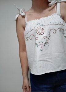 Manaia Vintage Embroidered Tablecloth Top