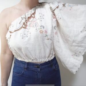 Rosalie Reworked Vintage Embroidered Tablecloth Top